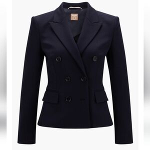 Hugo Boss Jocalia Double Breasted Navy Blazer Sz 4 Brand New